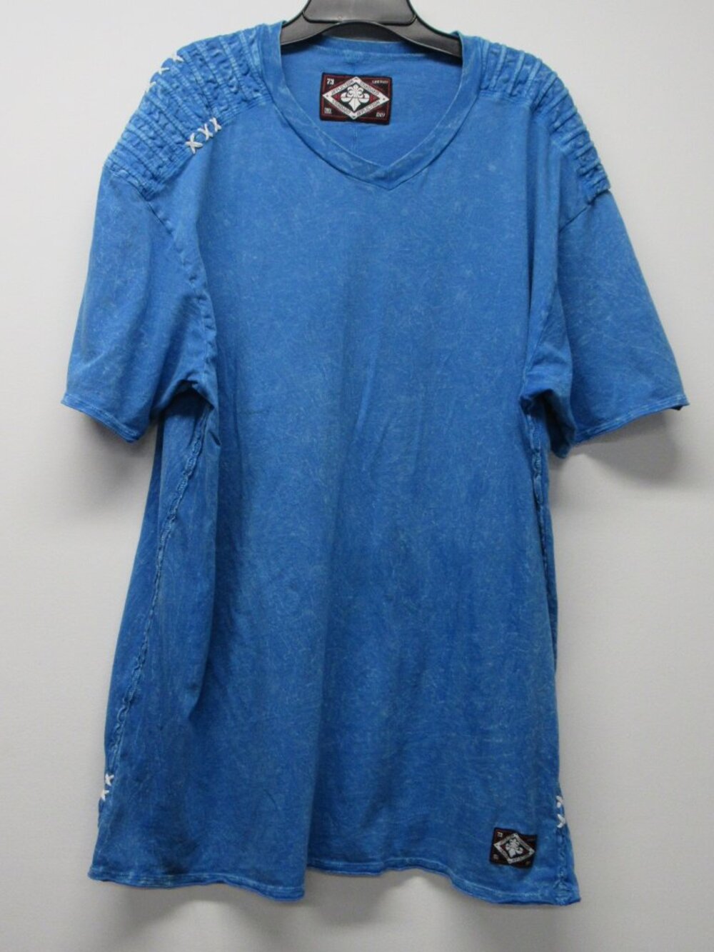 Y2K Affliction Standard Live Fast Thick Stitch Stone Wash V Neck T Shirt sz 2XL